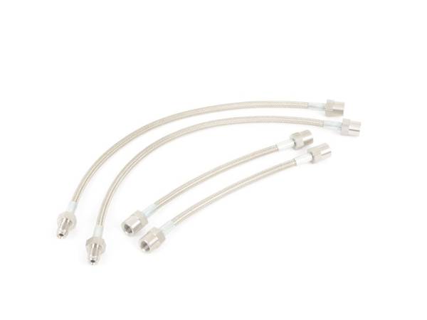 Autotech - AUTOTECH STAINLESS STEEL BRAIDED BRAKE LINES - 4 pc - all 77-92 w/ rear drums + 93 Cabrio