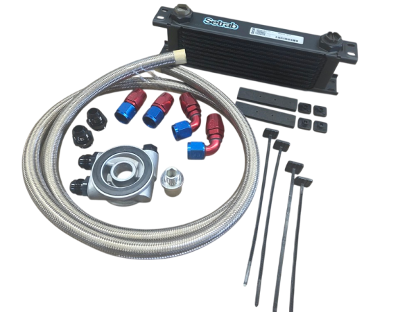 Mocal Setrab 4-cyl THERMO 10 ROW OIL COOLER KIT, BRAIDED HOSE (MK1-MK4)