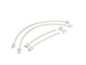AUTOTECH STAINLESS STEEL BRAIDED BRAKE LINES - 4 pc - all 77-92 w/ rear drums + 93 Cabrio