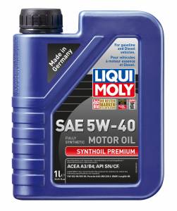 G60 - Engine - LiquiMoly 5W40 Synthetic Motor Oil 1 liter.